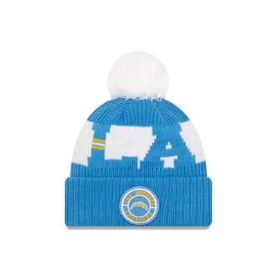 Blue Los Angeles Chargers Hat - New Era NFL Cold Weather Sport Knit Beanie USA8170234